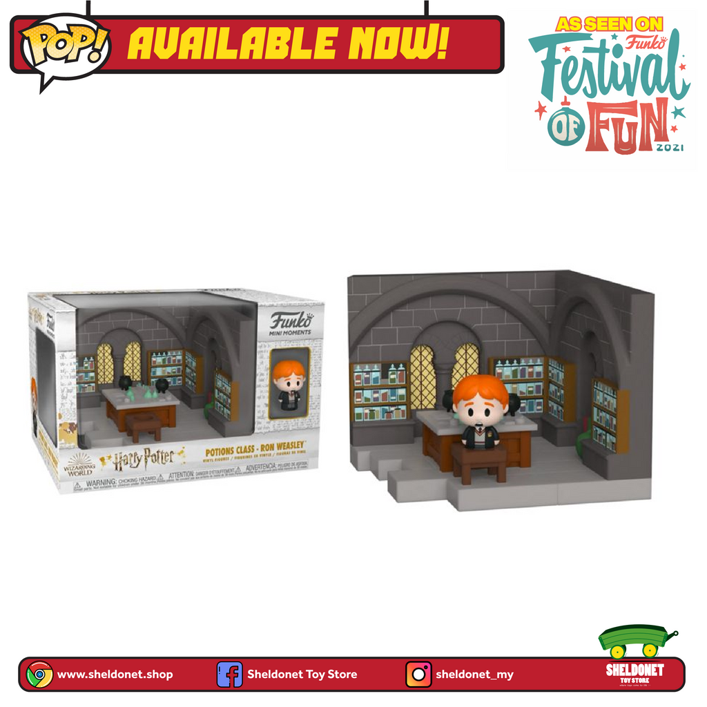 Mini Moments: Harry Potter 20th Anniversary - Ron Weasley With Potion Class Diorama - Sheldonet Toy Store