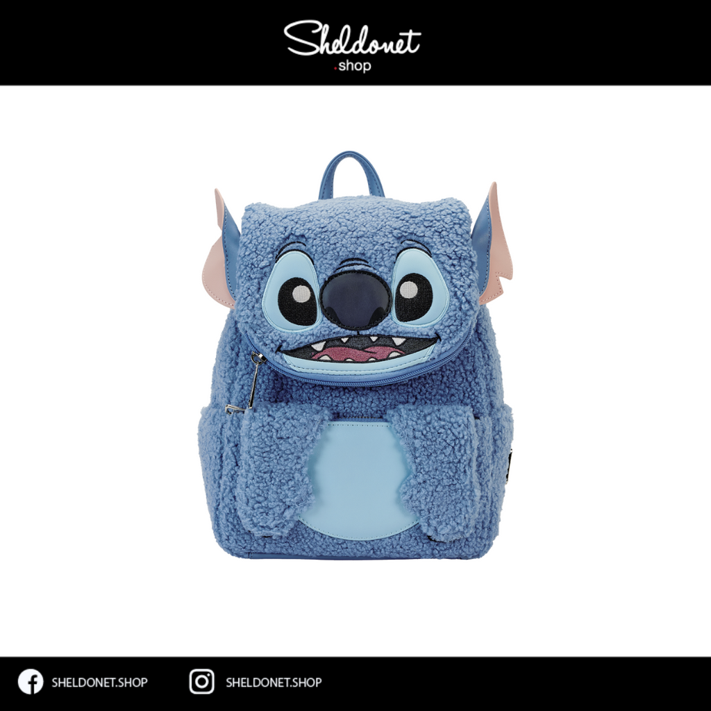 Loungefly: Disney - Stitch Plush Pocket Mini Backpack