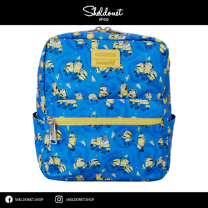 Loungefly: Despicable Me Minions All-Over Print Nylon Square Mini Backpack