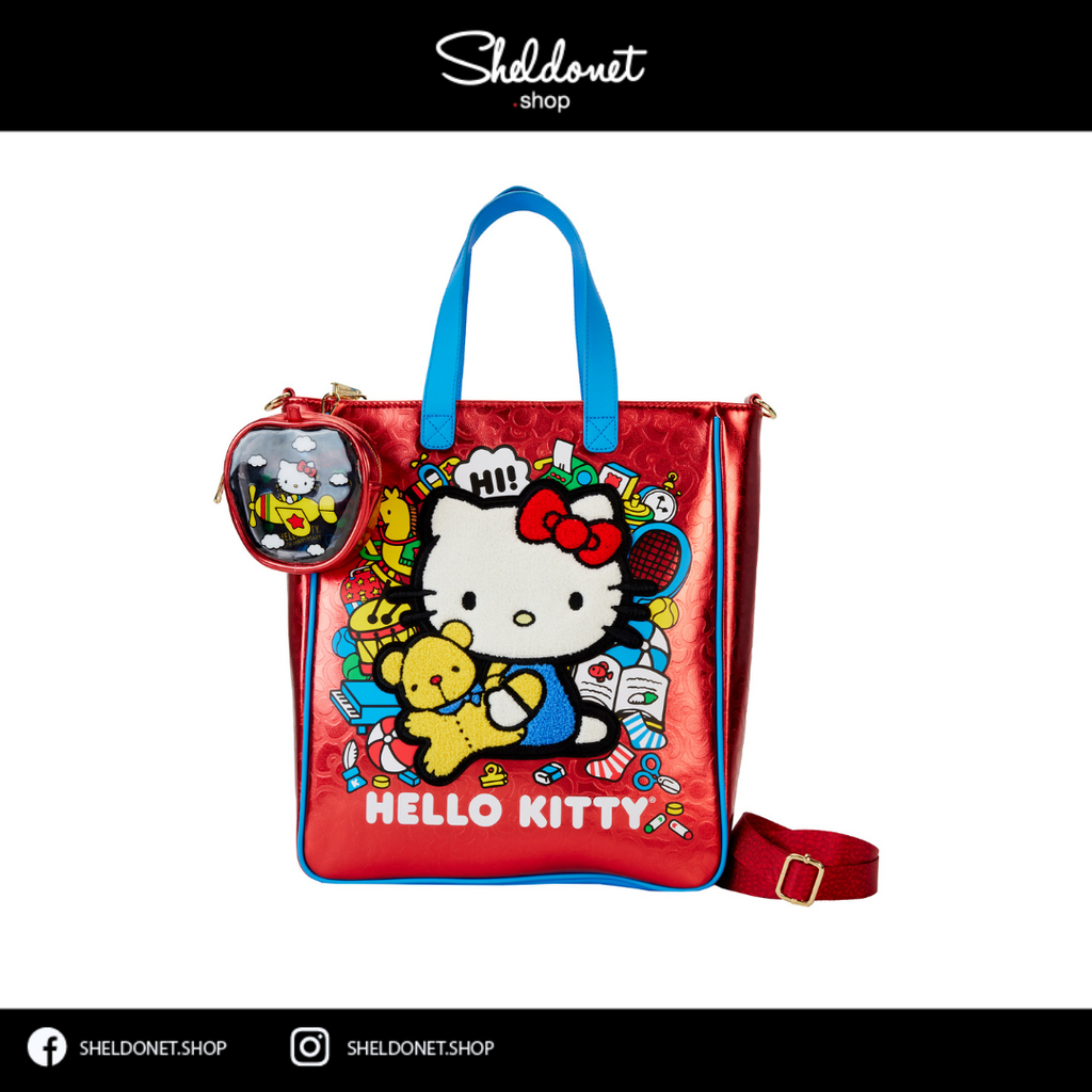 Loungefly: Hello Kitty 50Th Anniversary - Metallic Tote Bag With Coin Bag