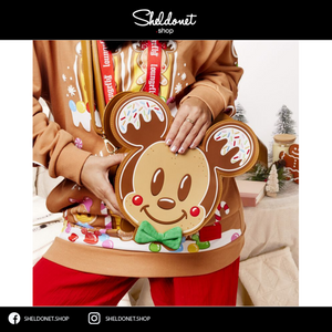 Loungefly: Disney - Mickey And Minnie Gingerbread Cookie Figural Crossbody Bag