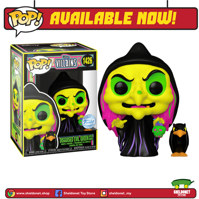 Pop! & Buddy: Snow White (1937) - Disguised Evil Queen with Raven (Blacklight) [Exclusive]