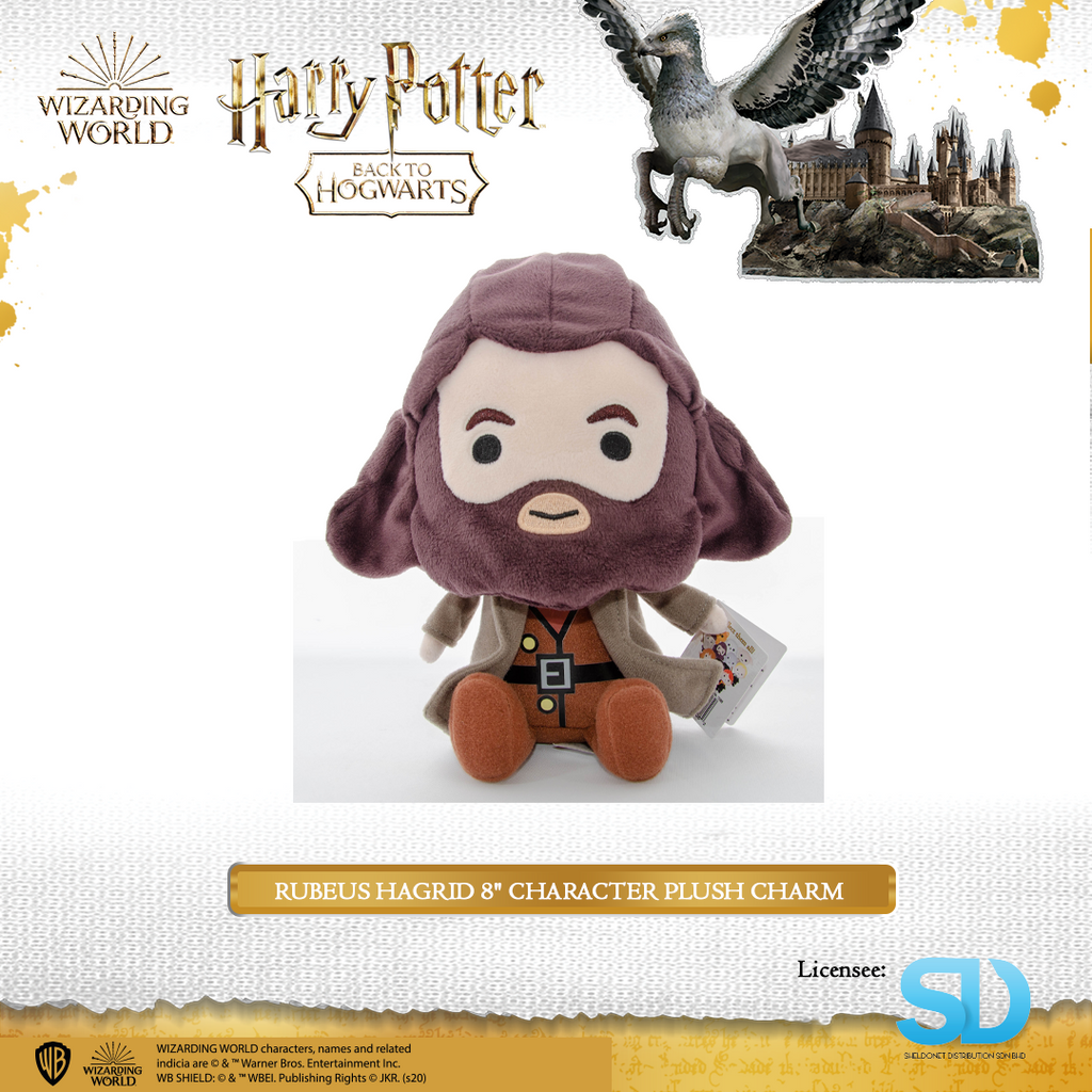 HARRY POTTER - Rubeus Hagrid 8" Character Plush Charm - Sheldonet Toy Store