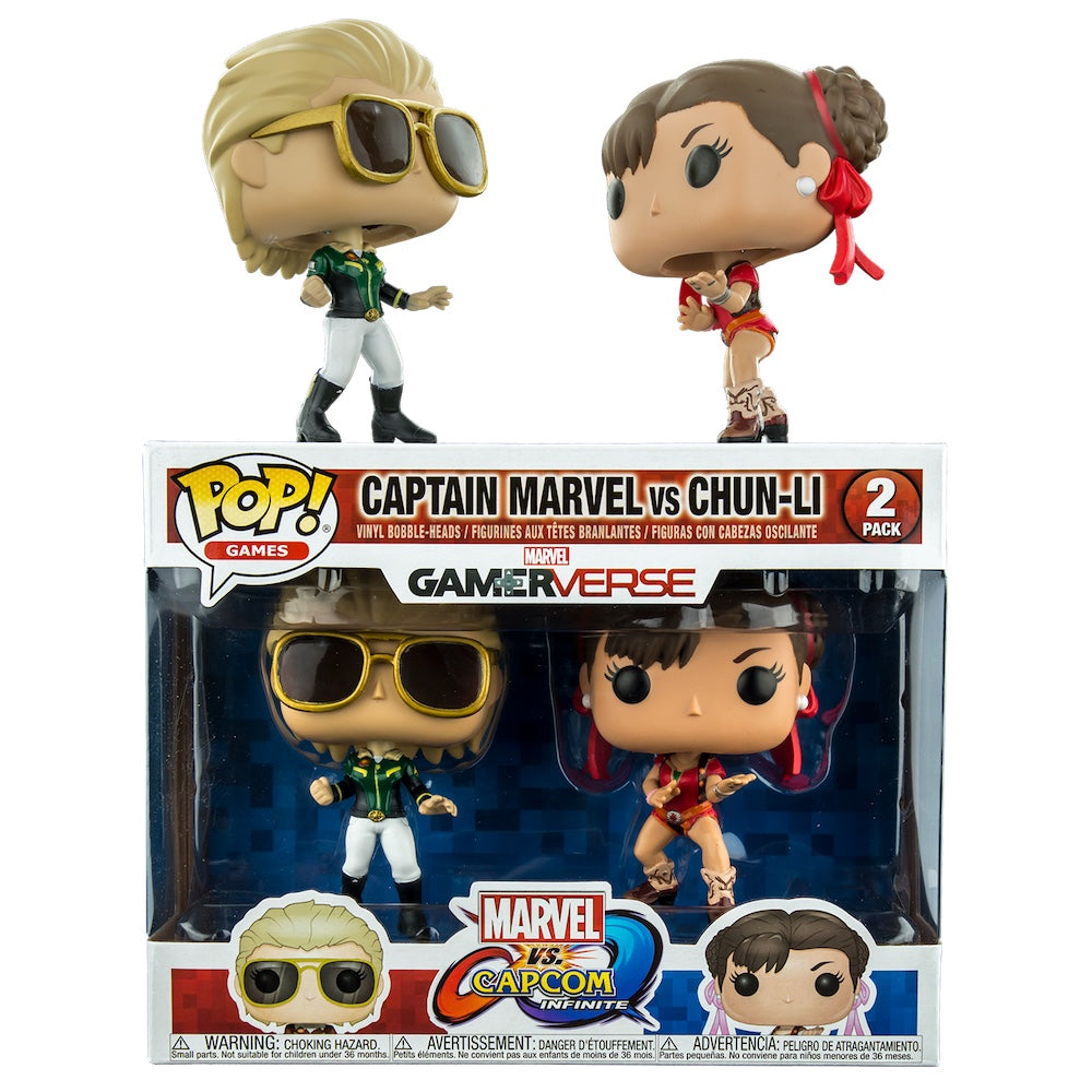 POP! Games: Marvel Vs. Capcom 2PK - Captain Marvel Vs. Chun-Li [Exclusive] - Sheldonet Toy Store