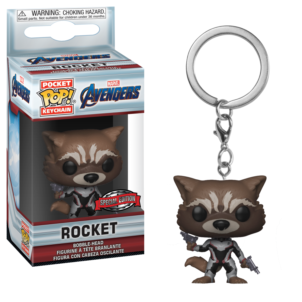 Pocket POP! Keychain : Marvel - Avengers: End Game - Rocket [Exclusive] - Sheldonet Toy Store