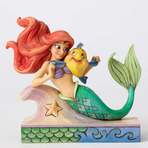 Enesco : Disney Traditions - Ariel With Flounder - Sheldonet Toy Store