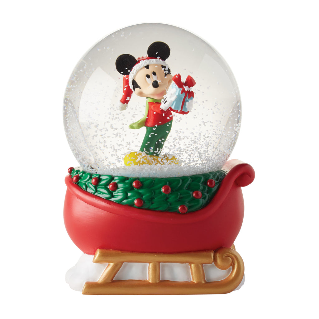 Department 56 : Mickey on Sleigh Snow Globe - Sheldonet Toy Store
