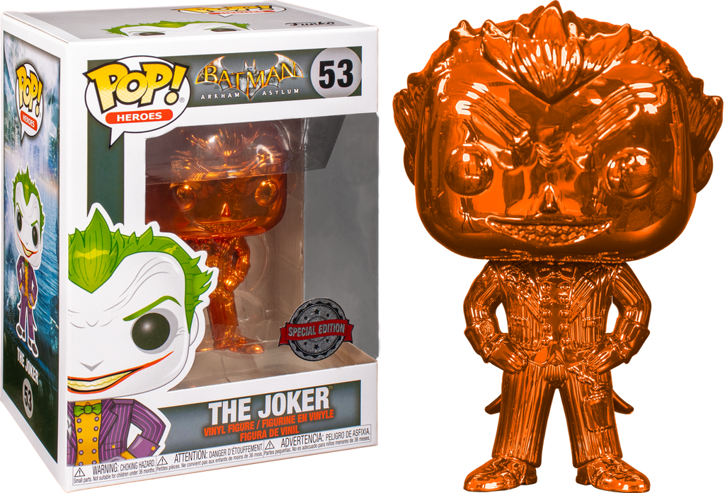 Pop! Heroes: Arkham Asylum - Joker (Orange Chrome) [Exclusive] - Sheldonet Toy Store