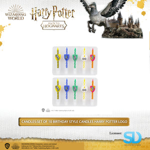 Cinereplica: Candles:Set Of 10 Birthday Style Candles (Harry Potter Logo)