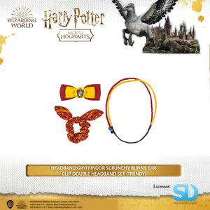 Cinereplica: Headband:Gryffindor Scrunchy Bunny Ear Clip Double Headband Set (Trendy)