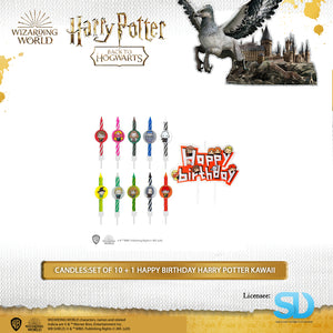 Cinereplica: Candles: Set Of 10 + 1 Happy Birthday Harry Potter (Kawaii)