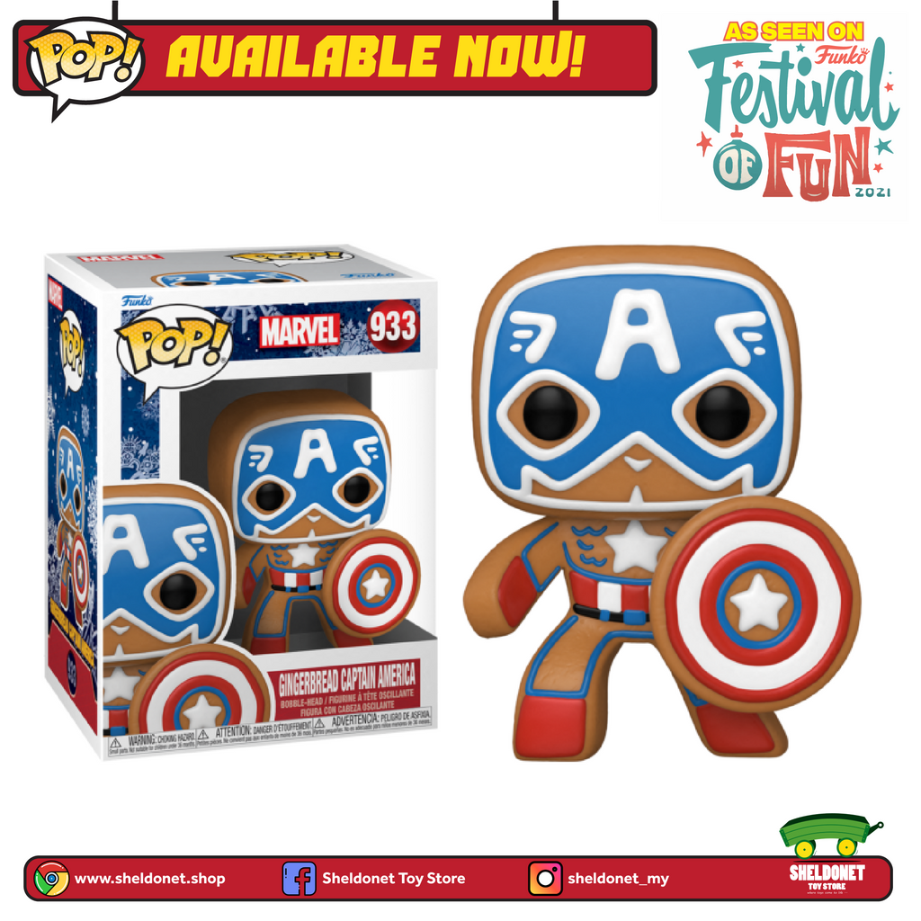 Pop! Marvel: Holiday - Captain America (Gingerbread Man) - Sheldonet Toy Store