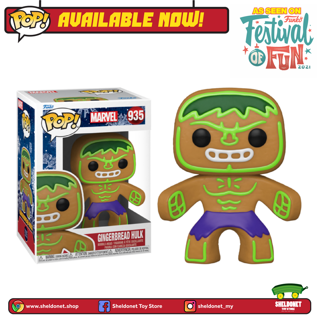 Pop! Marvel: Holiday - Hulk (Gingerbread Man) - Sheldonet Toy Store