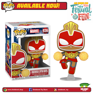 Pop! Marvel: Holiday - Captain Marvel (Gingerbread Man) - Sheldonet Toy Store