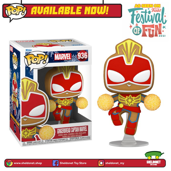 Pop! Marvel: Holiday - Captain Marvel (Gingerbread Man)