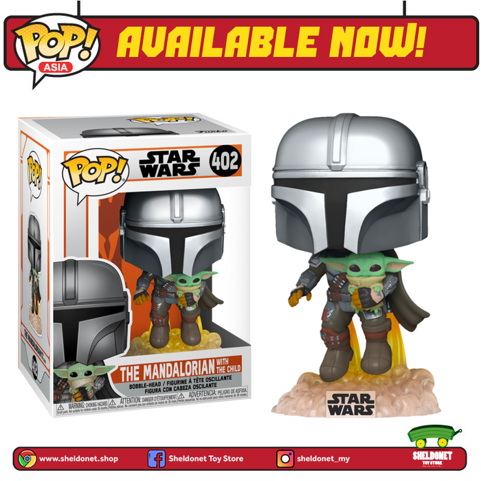 Pop! Star Wars: The Mandalorian - The Mandalorian With The Child Flying Jet