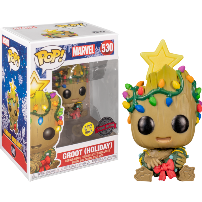 Pop! Marvel: Holiday - Christmas Groot (Glow in The Dark) [Exclusive]