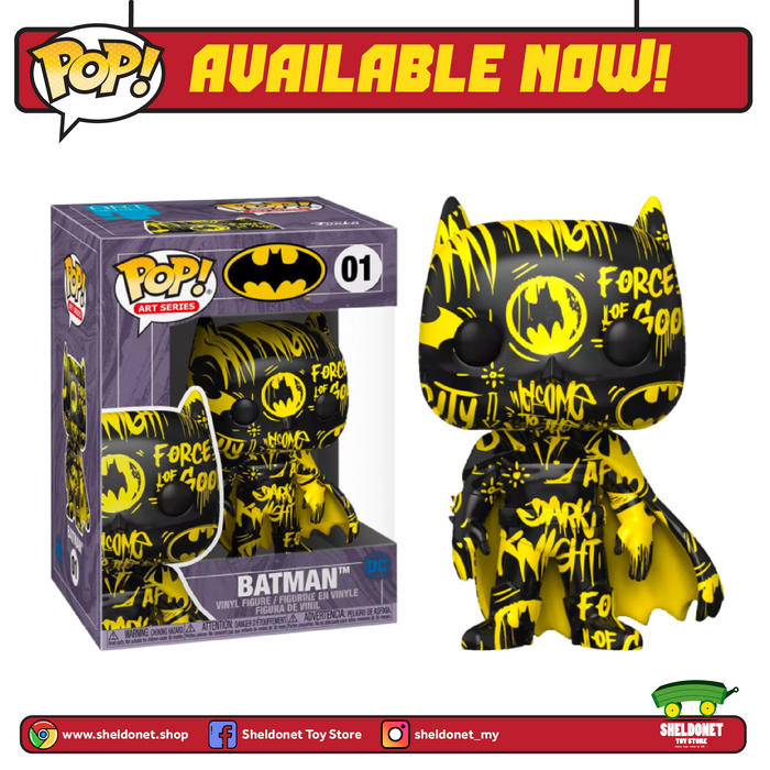 Pop! Heroes (Artist Series): DC Comics - Batman (Black & Yellow)  With Choice Of Pop! Protector (Exclusive)