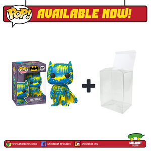 Pop! Heroes (Artist Series): DC Comics - Batman (Blue & Yellow)  With Choice Of Pop! Protector (Exclusive) - Sheldonet Toy Store