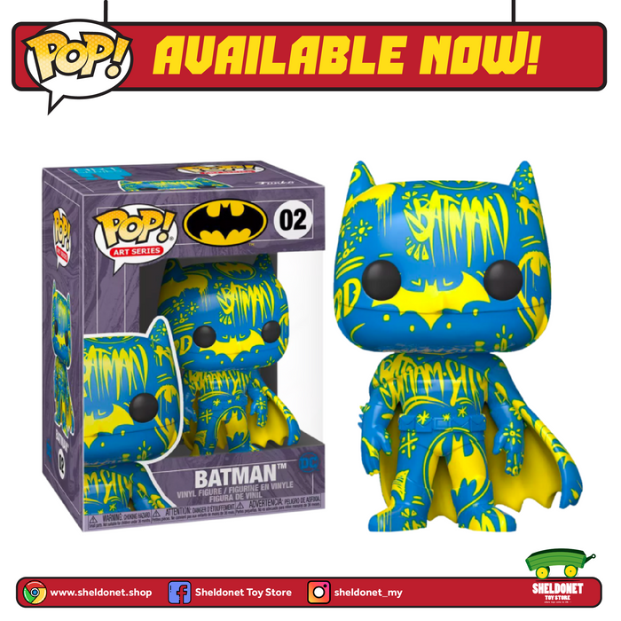 Pop! Heroes (Artist Series): DC Comics - Batman (Blue & Yellow)  With Choice Of Pop! Protector (Exclusive)