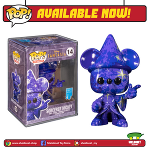 Pop! Disney (Artist Series): Fantasia 80th Anniversary - Sorcerer Mickey (Blue) With Choice Of Pop! Protector (Exclusive) - Sheldonet Toy Store