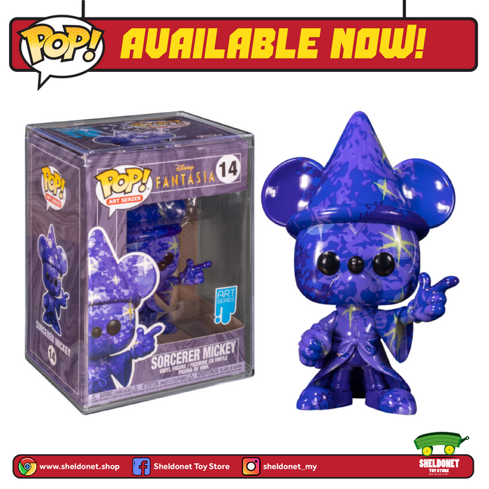 Pop! Disney (Artist Series): Fantasia 80th Anniversary - Sorcerer Mickey (Blue) With Choice Of Pop! Protector (Exclusive)