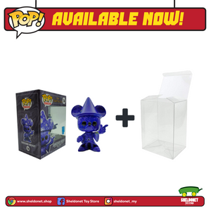 Pop! Disney (Artist Series): Fantasia 80th Anniversary - Sorcerer Mickey (Blue) With Choice Of Pop! Protector (Exclusive) - Sheldonet Toy Store