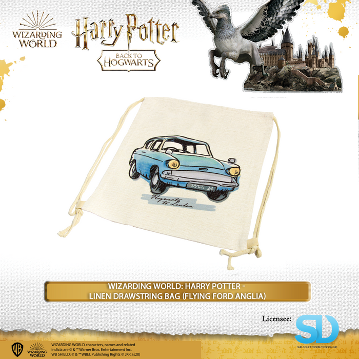 Wizarding World: Harry Potter - Linen Drawstring Bag (Flying Ford Anglia)