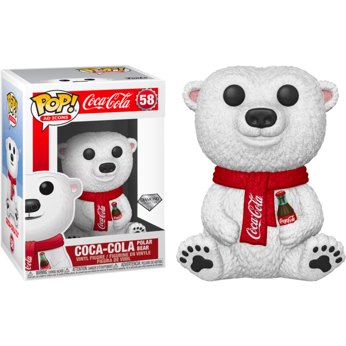 Pop! Ad Icons: Coca Cola - Polar Bear (Diamond Glitter) [Exclusive] - Sheldonet Toy Store