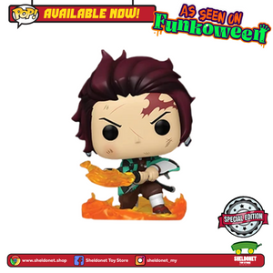 [IN-STOCK] Pop! Animation: Demon Slayer - Tanjiro With Flaming Blade [Exclusive] - Sheldonet Toy Store