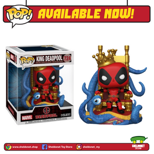 [IN-STOCK] Pop! Deluxe: King Deadpool on Throne (Metallic) [Exclusive] - Sheldonet Toy Store