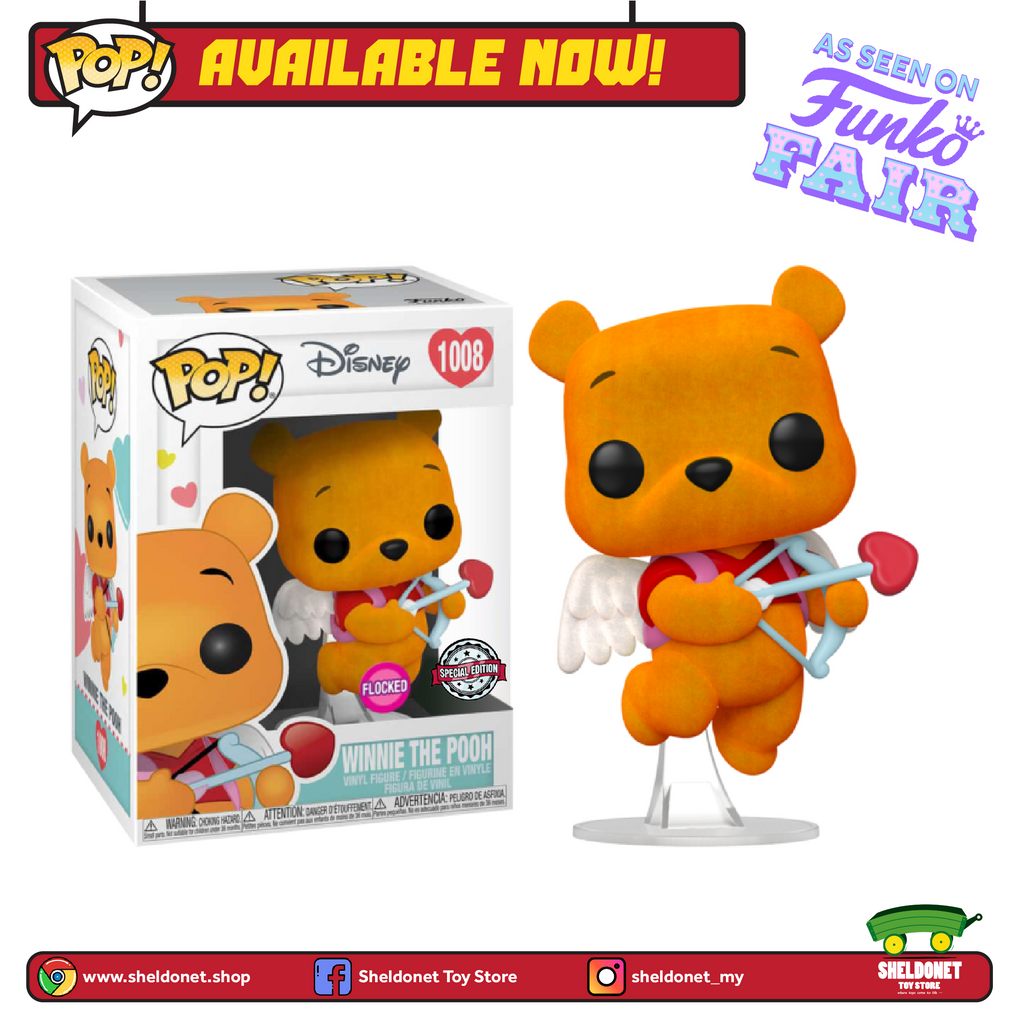 [IN-STOCK] Pop! Disney: Winnie The Pooh - Valentine's Winnie (Flocked) [Exclusive] - Sheldonet Toy Store