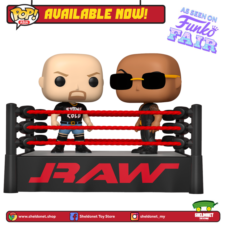 Pop! TV Moments: WWE - The Rock vs Stone Cold in Wrestling Ring - Sheldonet Toy Store