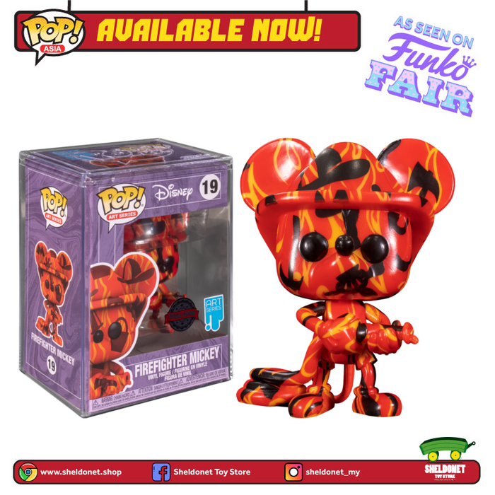 Pop! Disney (Artist Series): Mickey Mouse - Firefighter Mickey With Choice Of Pop! Protector (Exclusive)