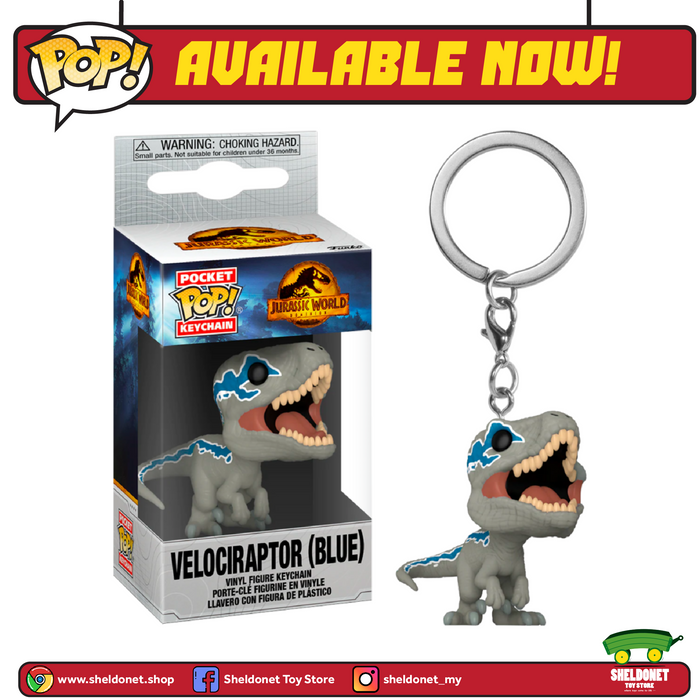 [IN-STOCK] Pocket Pop! Keychain: Jurassic World: Dominion - Velociraptor (Blue)