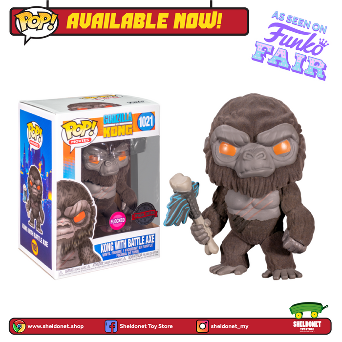 [IN-STOCK] Pop! Movies: Godzilla vs. Kong - Kong with Scepter (Flocked) [Exclusive]
