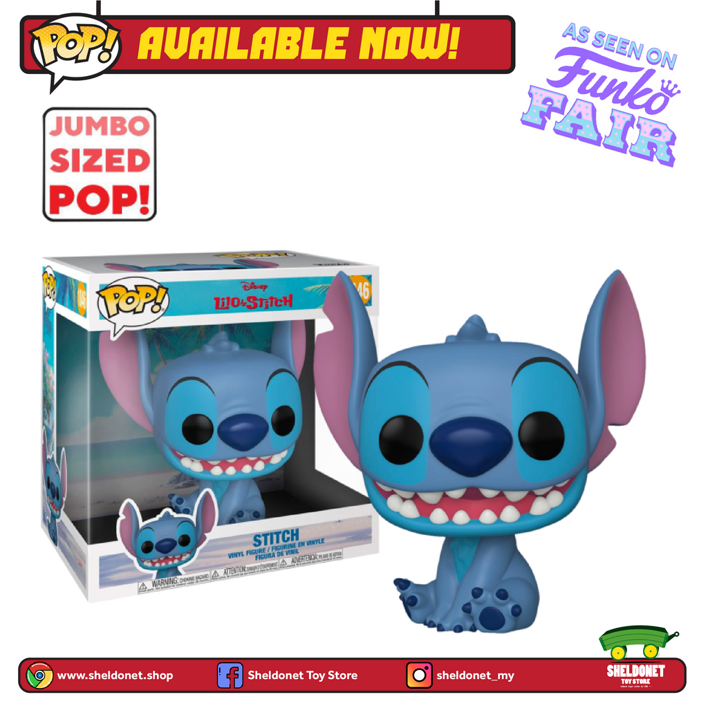 [IN-STOCK] Pop! Disney: Lilo and Stitch - Smiling Seated Stitch 10" Inch - Sheldonet Toy Store