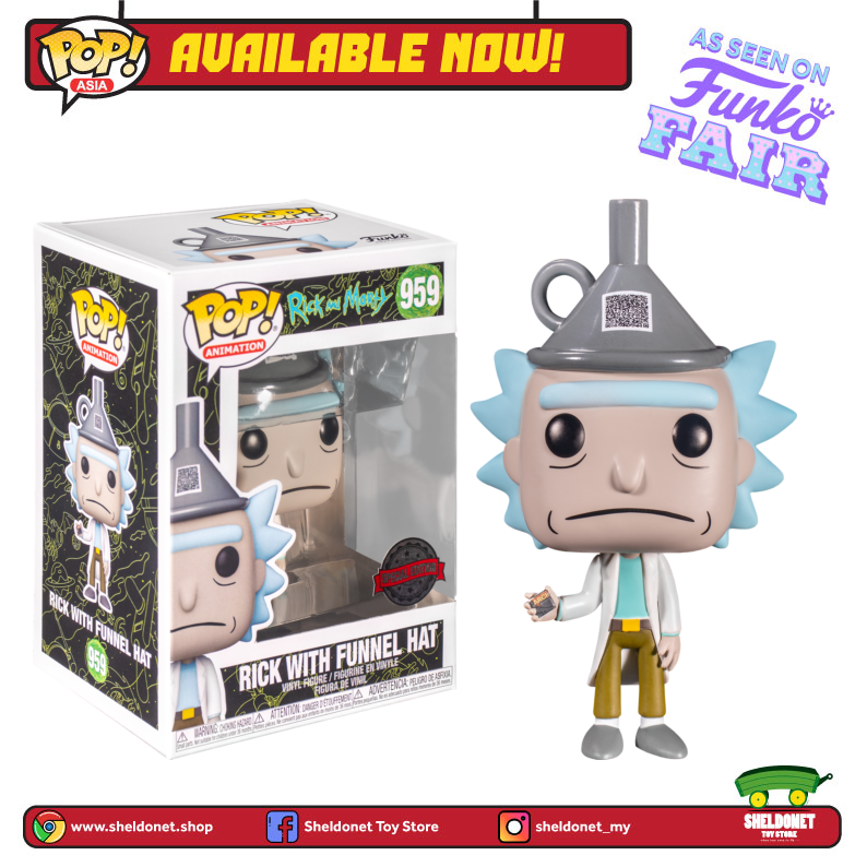 [IN-STOCK] Pop! Television: Rick and Morty - Rick with Funnel Hat [Exclusive] - Sheldonet Toy Store