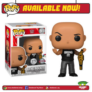 Pop! WWE: The Rock With Championship Belt (Metallic) [Exclusive] - Sheldonet Toy Store