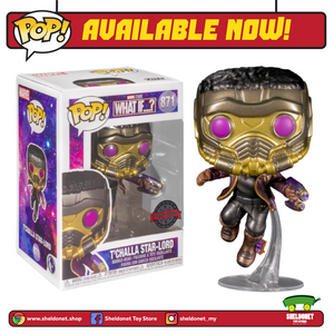 Pop! Marvel: What If...? - T'Challa Star-Lord With Helmet (Metallic) [Exclusive] - Sheldonet Toy Store