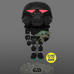 Pop! Star Wars: The Mandalorian - Dark Trooper With Grogu (Glow In The Dark) [Exclusive]