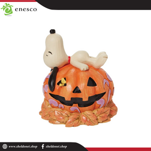 Enesco : Peanuts by Jim Shore - Snoopy Laying On Top Of Carved