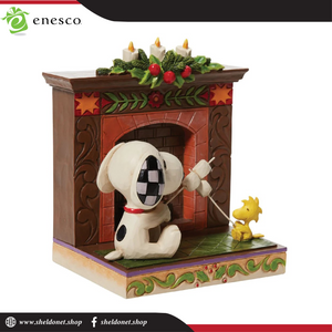 Enesco: Peanuts By Jim Shore - Snoopy & Woodstock Fireplace