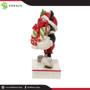 Enesco: Disney Traditions -  Black, White, Red and Green Mickey with Stacked Presents