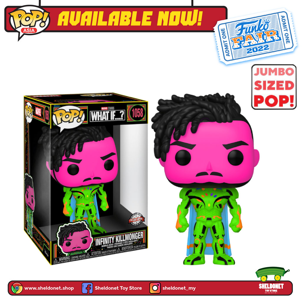 [IN-STOCK] Pop! Marvel: What If…? - Infinity Killmonger 10" Inch (Blacklight) [Exclusive]