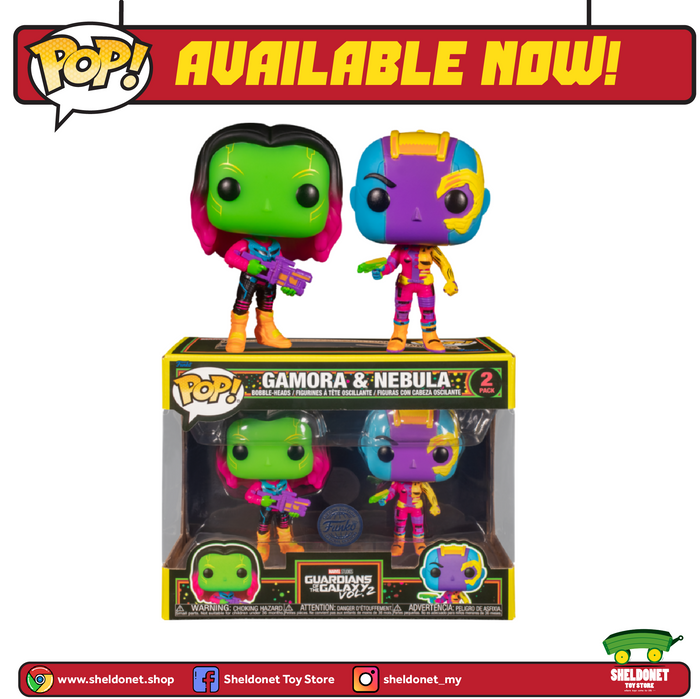 Pop! Marvel: Guardians of the Galaxy Vol. 2 - Gamora And Nebula (2-Pack) [Blacklight] [Exclusive]