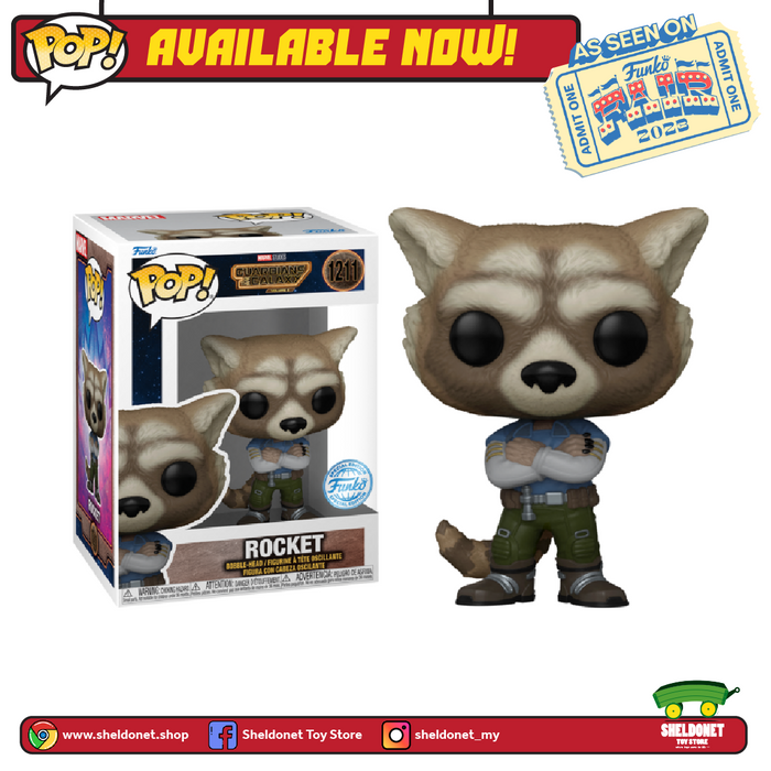 [IN-STOCK] Pop! Marvel: Guardians Of The Galaxy: Vol. 3 - Rocket Raccoon (Casual Outfit) [Exclusive] [FUNKO FAIR 2023]