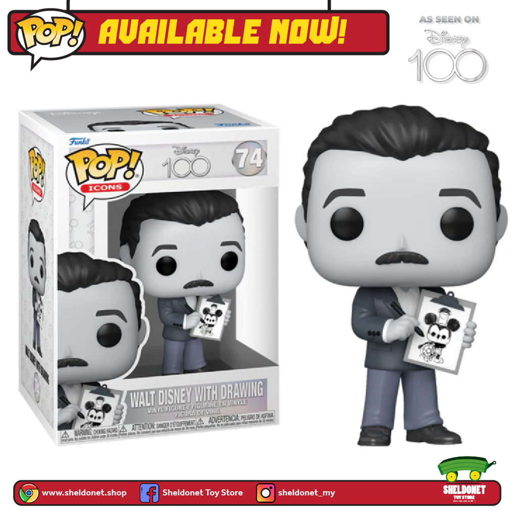 Pop! Icons: D100 - Walt Disney With Drawing