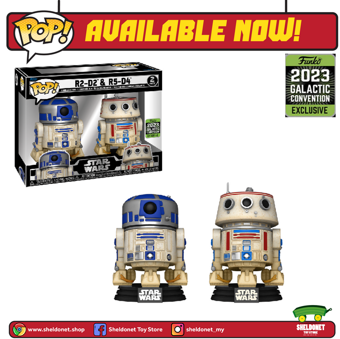 Pop! Star Wars: Star Wars - R2-D2 & R5-D4 (2-Pack) [Galactic Convention Exclusive 2023]