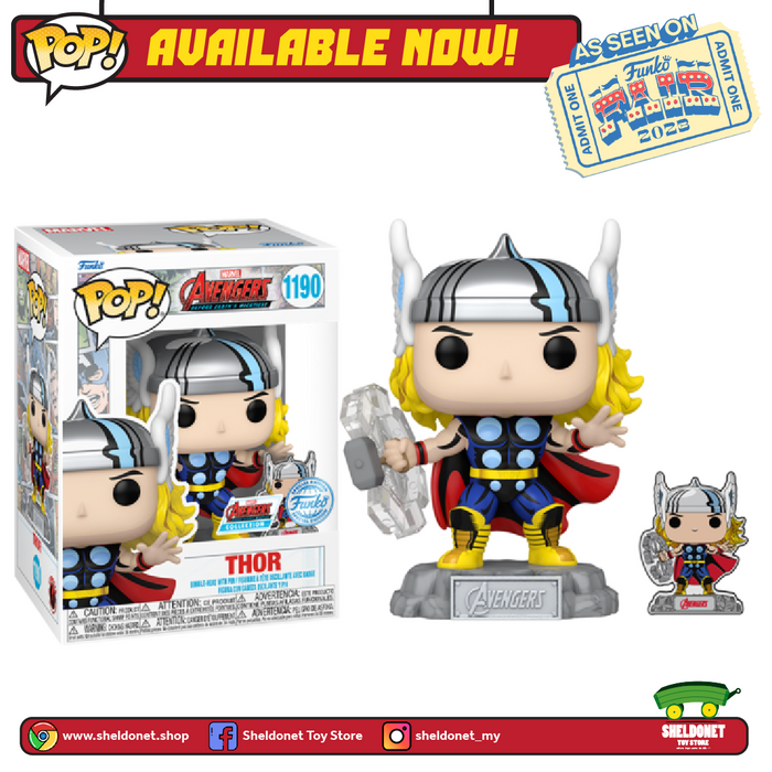 [IN-STOCK] Pop! Marvel: Avengers: Beyond Earth's Mightiest - Thor With Pin [Exclusive] [FUNKO FAIR 2023]